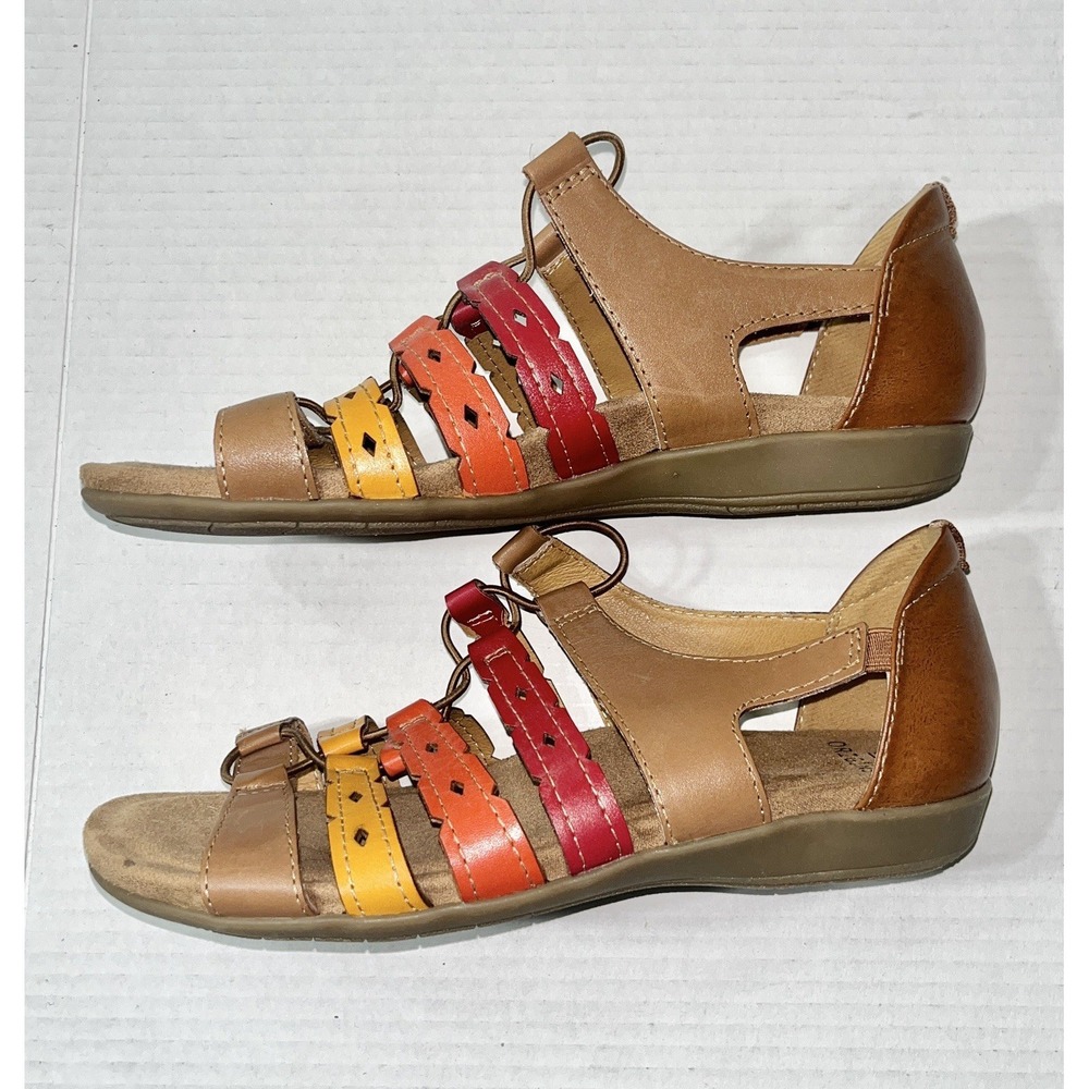 NWOB Earth Origins Leather Gladiator Sandals Womens 9 Multicolor Blakely Alpaca - Picture 6 of 9